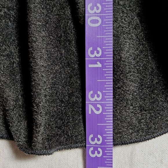 Samuel Dong Two Tone Gray Ruffle Button Front Belted Hooded Sweater Jacket Coat - Picture 12 of 13